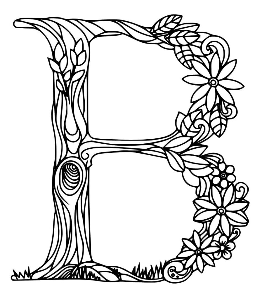 Desenho de Letra B Incrível para Colorir