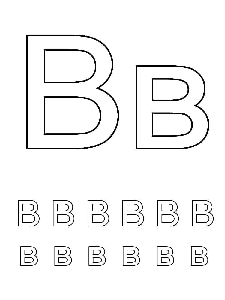 Desenho de Letra B para Crianças de 2 Ano para Colorir