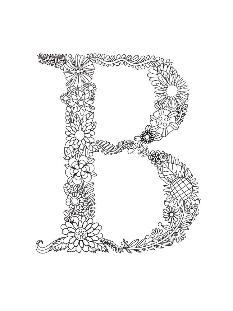Desenho de Letra B para Crianças de 4 Ano para Colorir