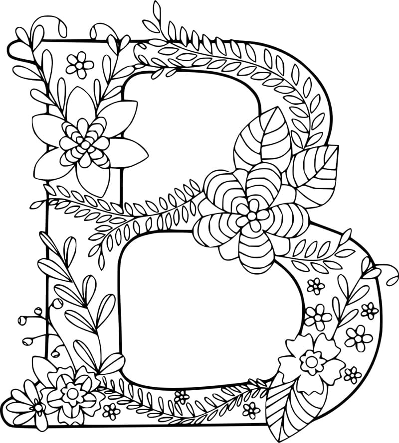 Desenho de Linda Letra B para Colorir