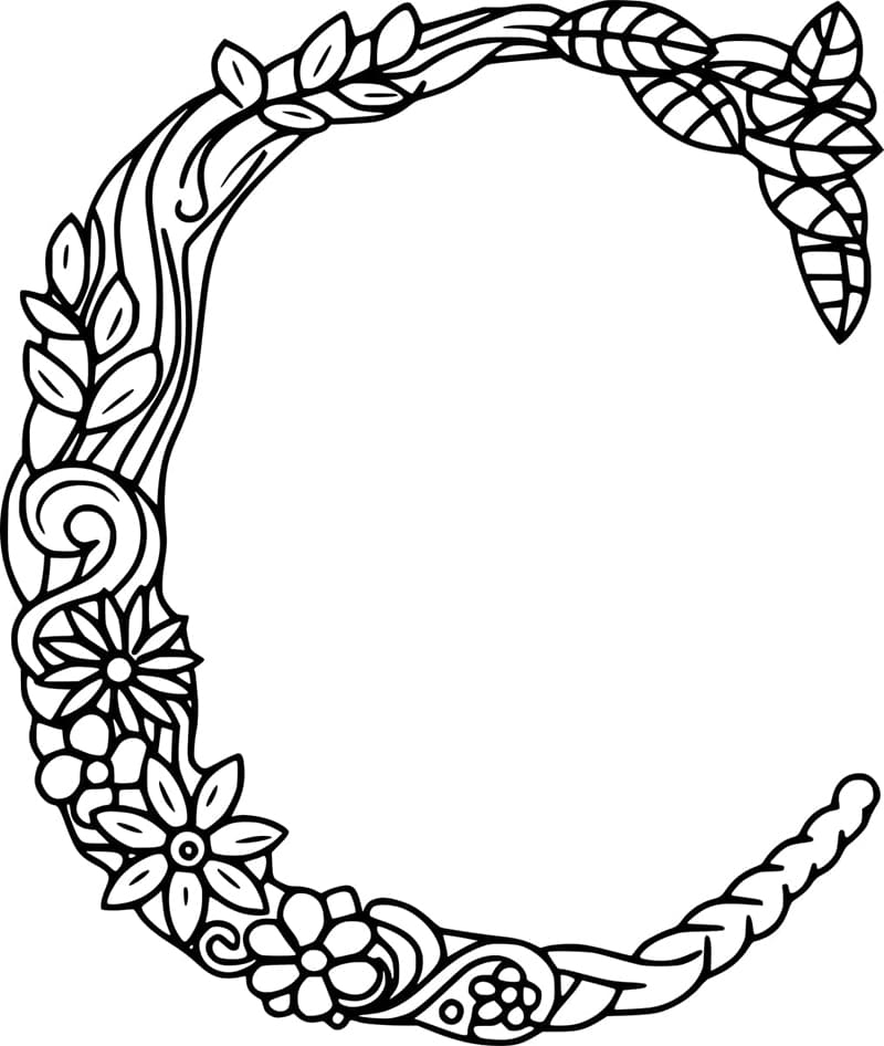 Desenho de Imagem da Letra C para Colorir