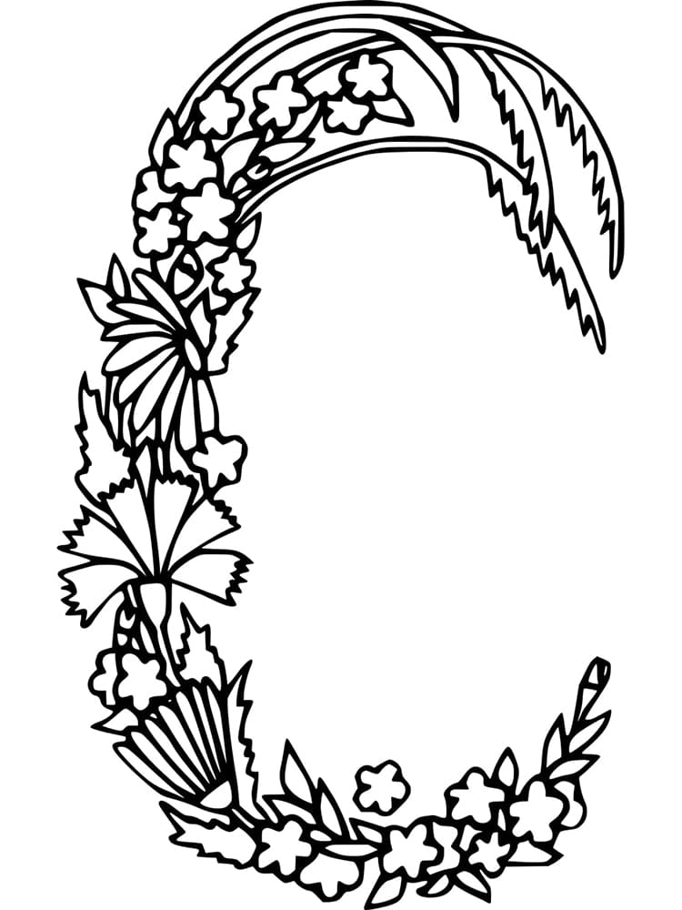 Desenho de Letra C Imprimivel para Colorir