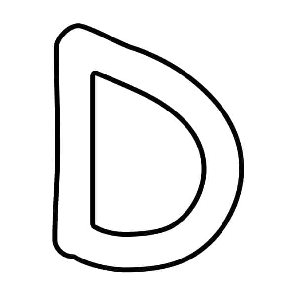 Desenho de Letra D do Alfabeto para Colorir