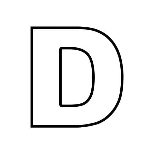 Desenho de Letra D Fácil para Colorir