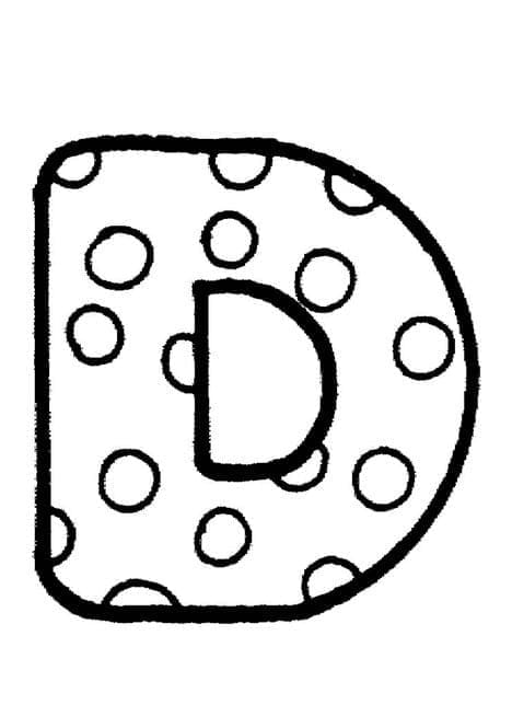 Desenho de Letra D Fofa para Colorir