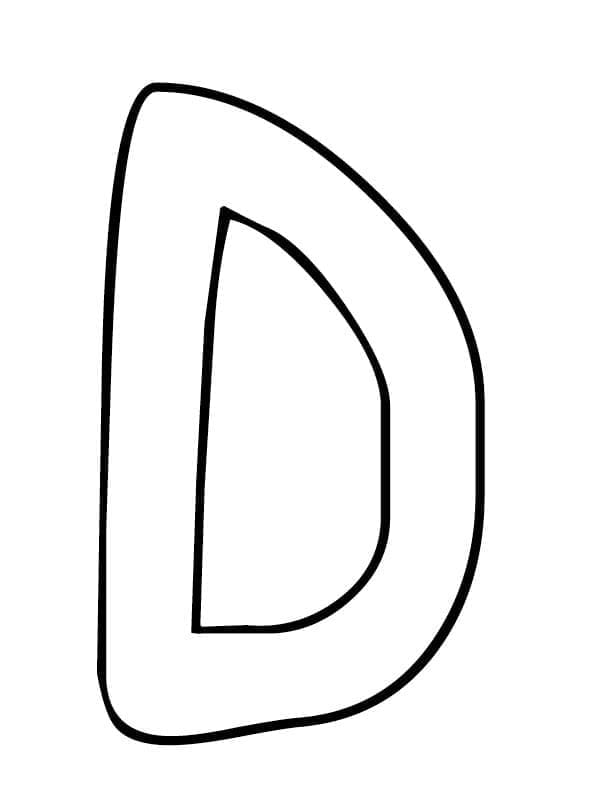 Desenho de Letra D Grátis para Crianças para Colorir