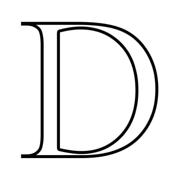 Desenho de Letra D Imprimivel para Colorir