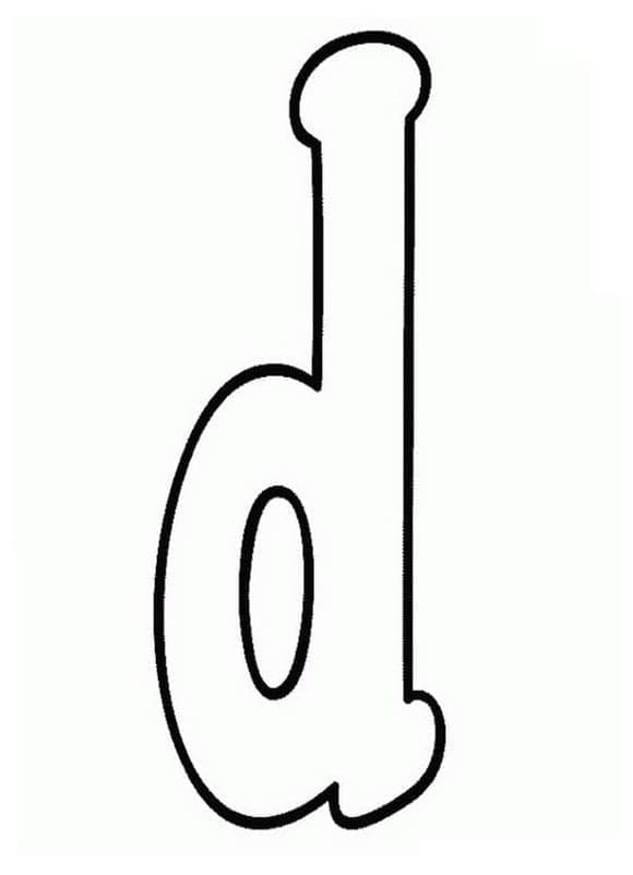 Desenho de Letra D Minúscula para Colorir