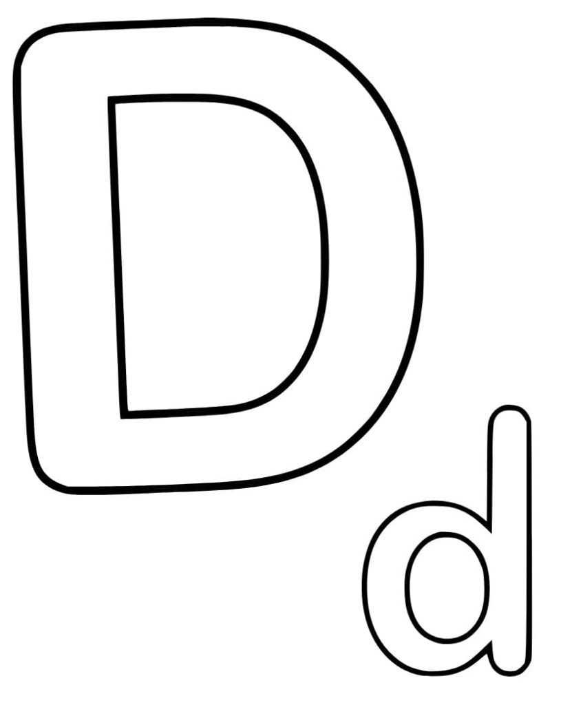 Desenho de Letra D Muito Simples para Colorir