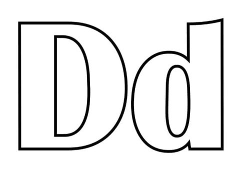 Desenho de Letra D Perfeita para Colorir