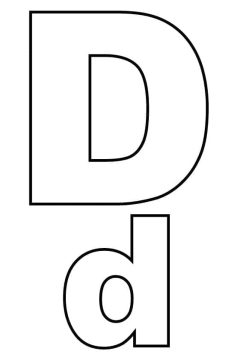 Desenho de Letra D Simples para Colorir
