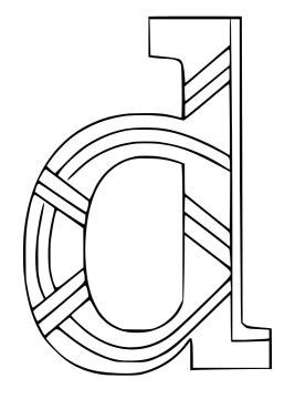Desenho de Pequena Letra D para Colorir