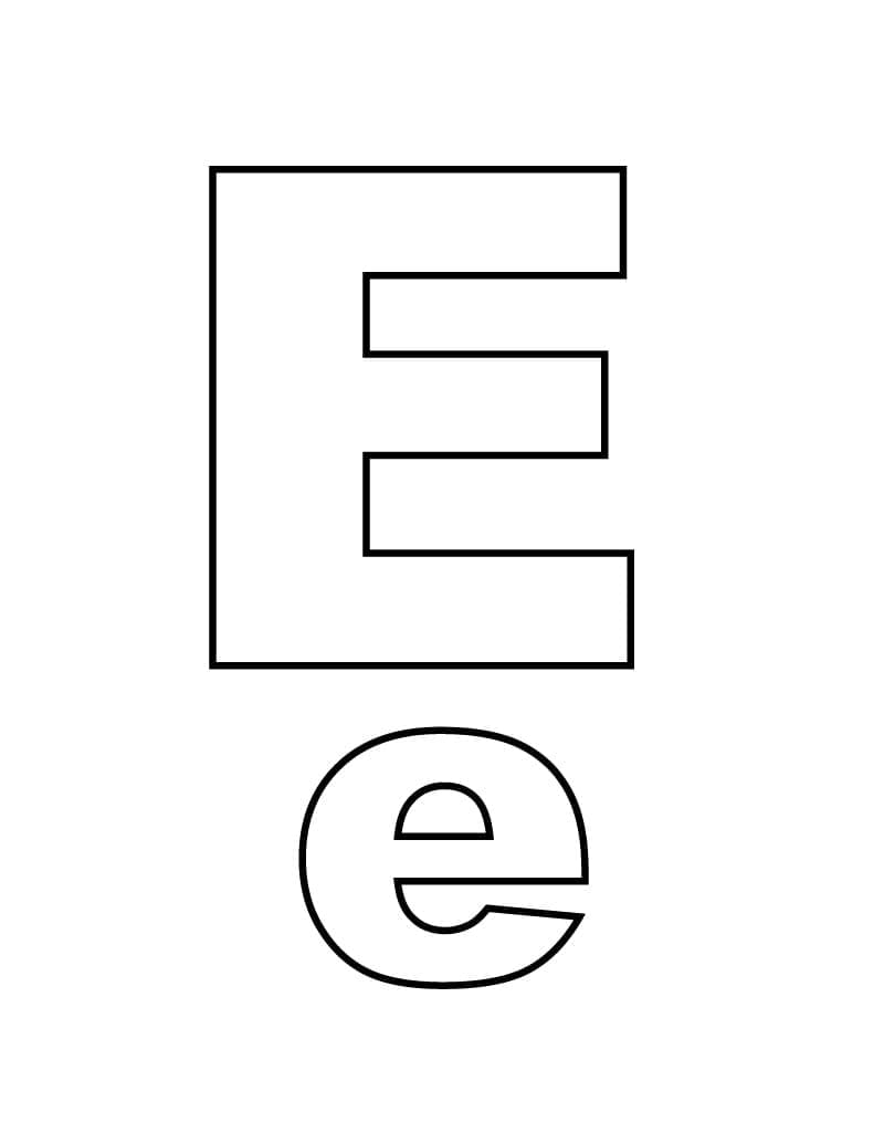 Desenho de Letra e Perfeita para Colorir