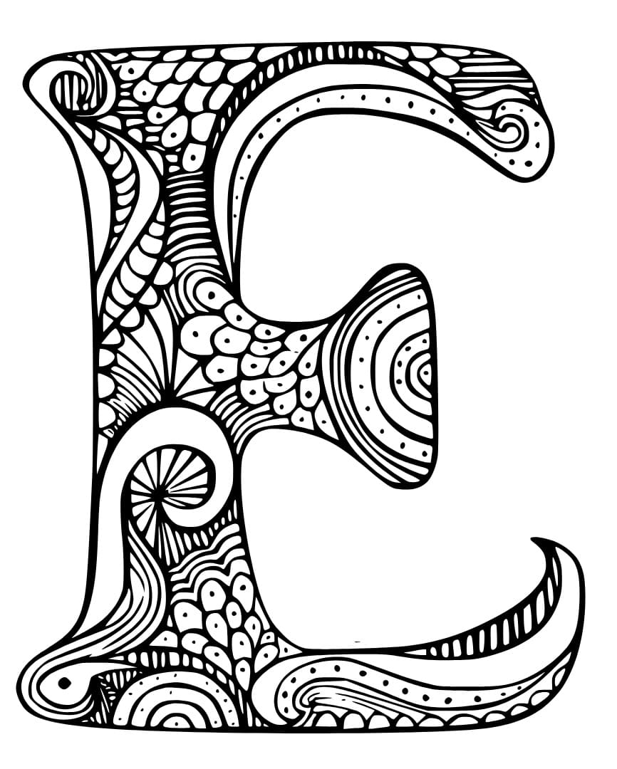 Desenhos de Letra E para Colorir