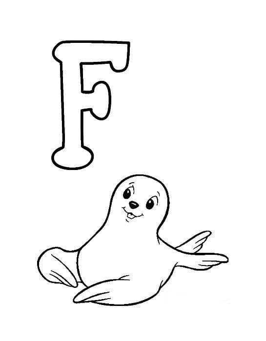 Desenho de Letra F e para Focá para Colorir