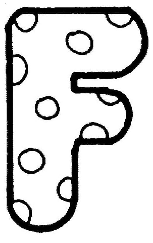 Desenho de Letra F Fofa para Colorir