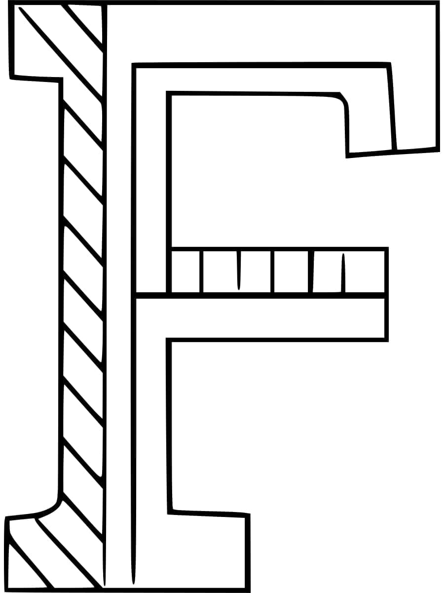 Desenho de Letra F Grátis para Crianças para Colorir
