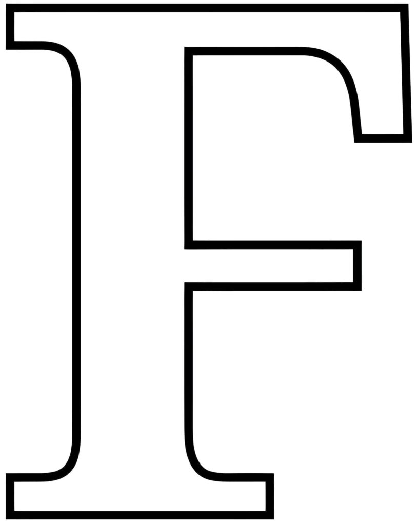 Desenho de Letra F Maiúscula para Colorir