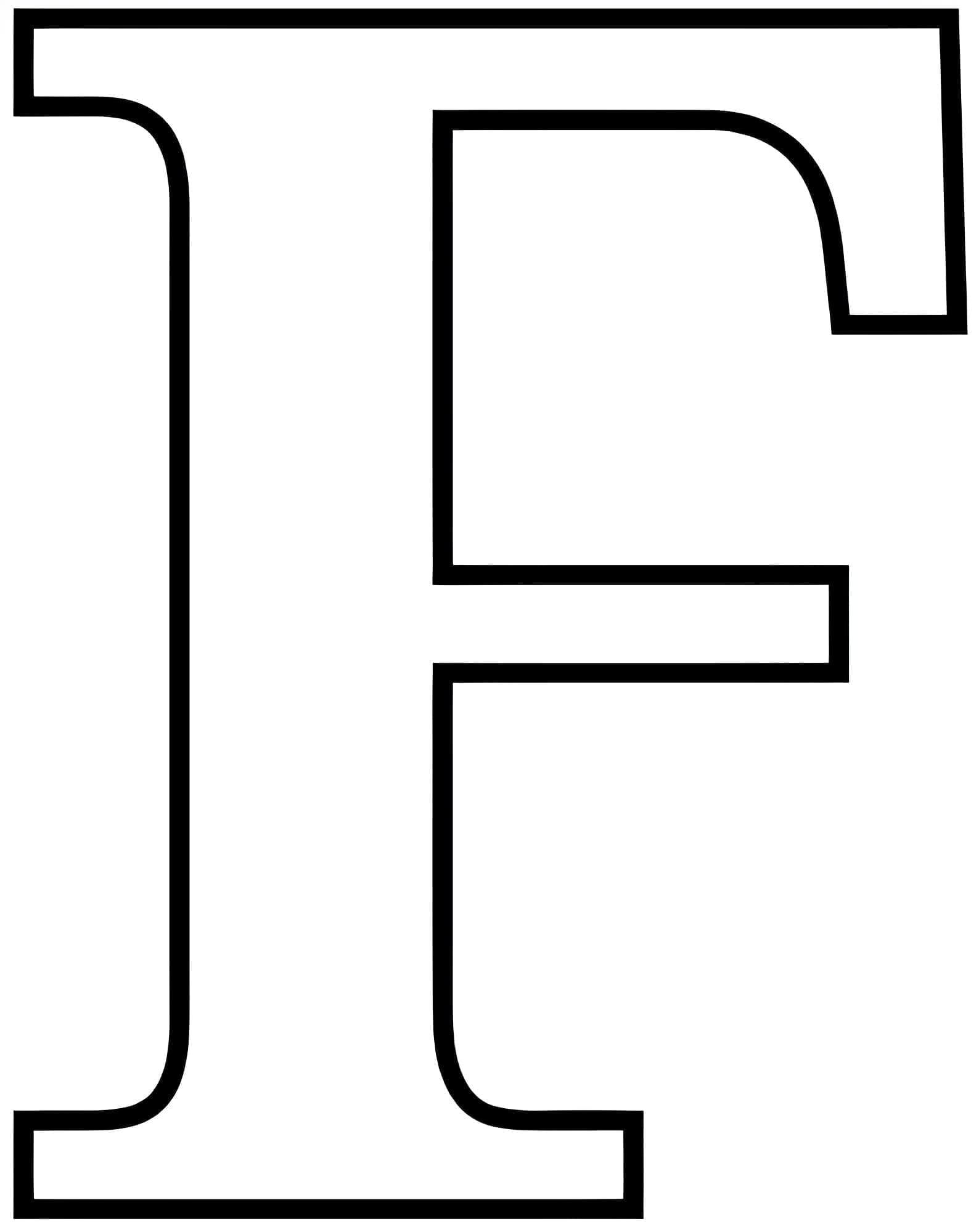 Desenho de Letra F Maiúscula para Colorir