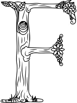Desenho de Letra F Muito Bonita para Colorir