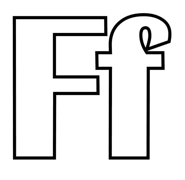 Desenho de Letra F no Alfabeto para Colorir