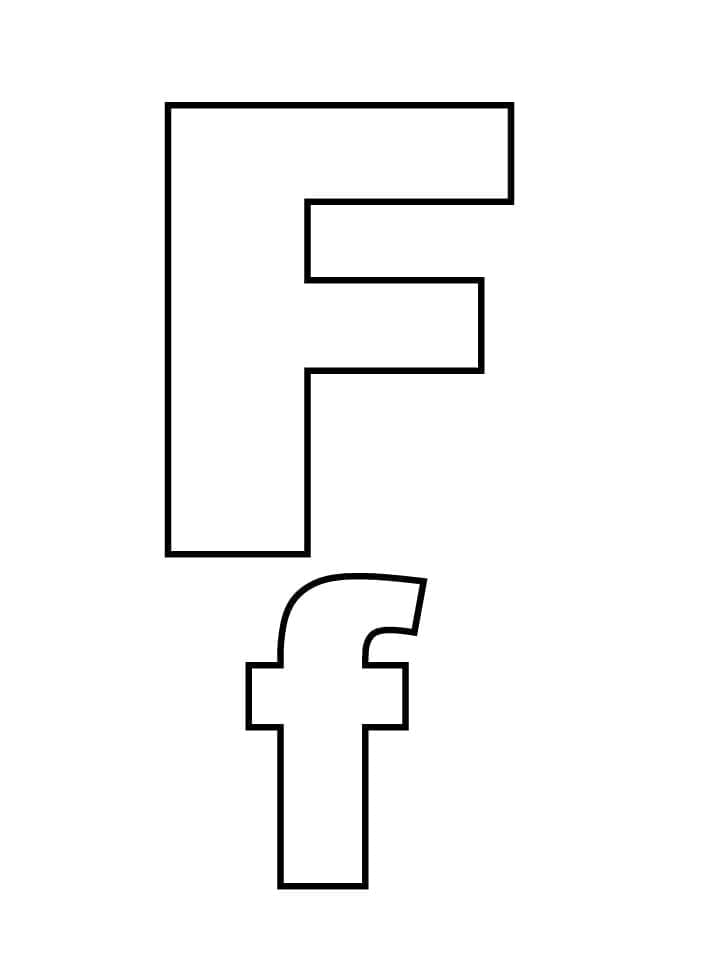 Desenho de Letra F Simples para Colorir