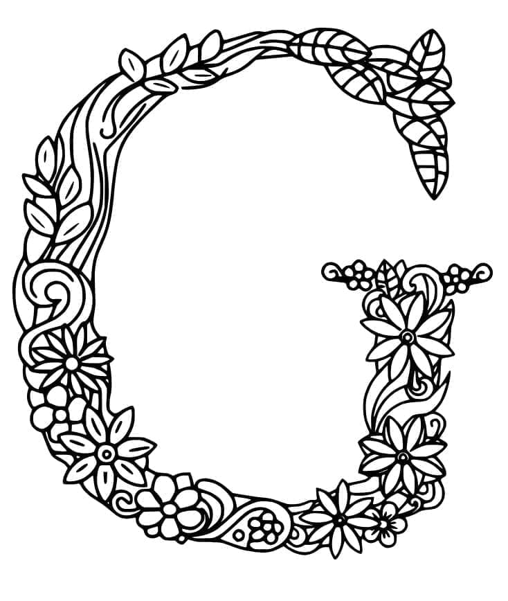 Desenho de Bela Letra G para Colorir
