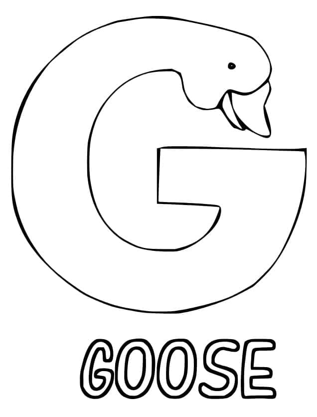 Desenho de Letra G e para Ganso para Colorir