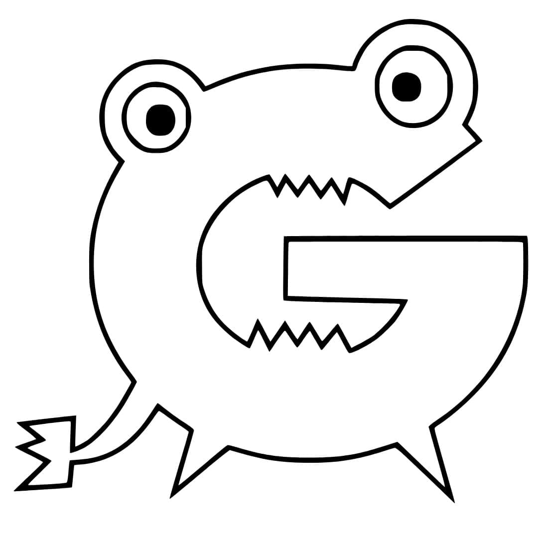 Desenho de Letra G Engracada para Colorir