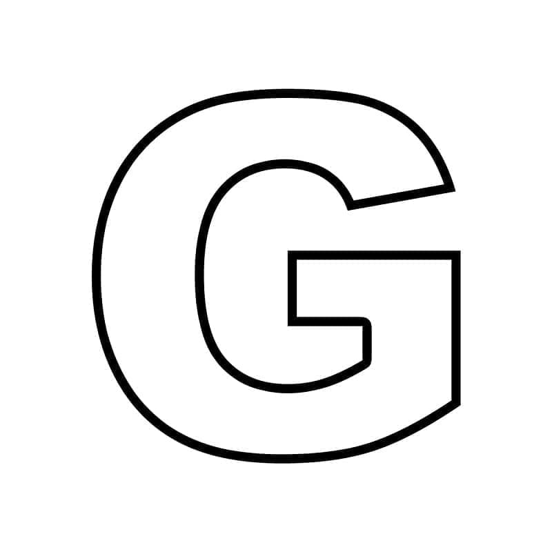 Desenho de Letra G Fácil para Colorir
