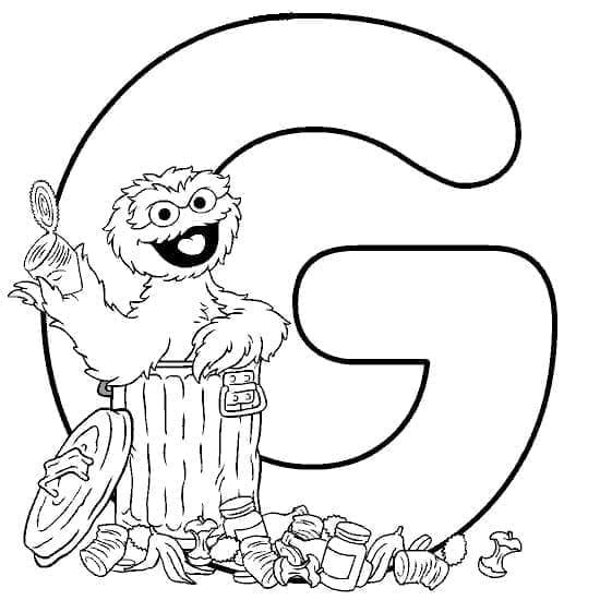 Desenho de Letra G Grátis para Crianças para Colorir