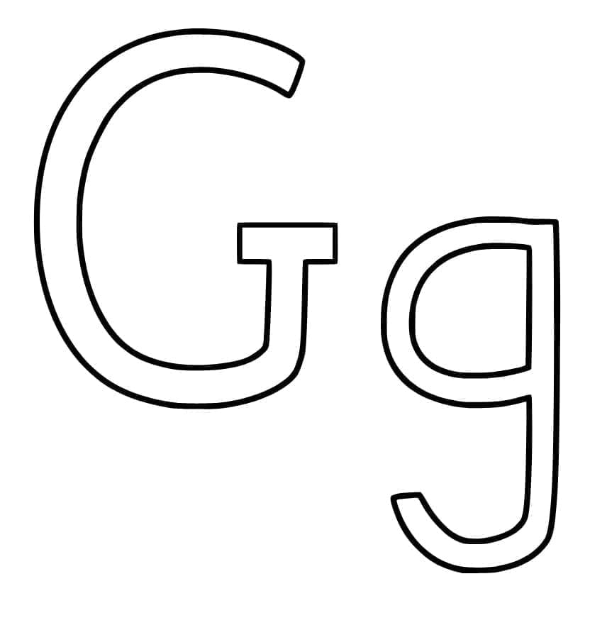 Desenho de Letra G Imprimivel para Colorir