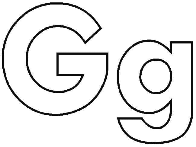 Desenho de Letra G no Alfabeto para Colorir