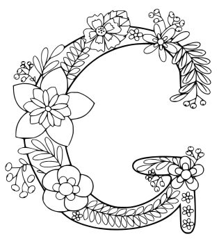 Desenho de Linda Letra G para Colorir