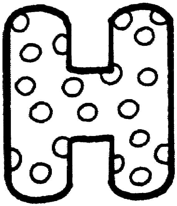 Desenho de Letra H Fofa para Colorir