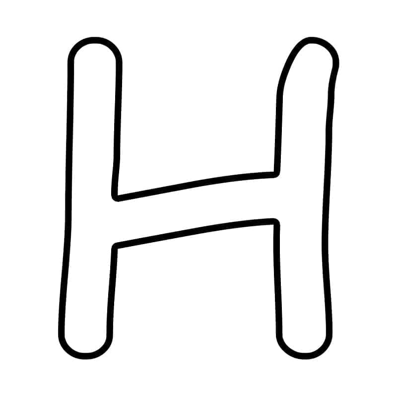 Desenho de Letra H Muito Simples para Colorir