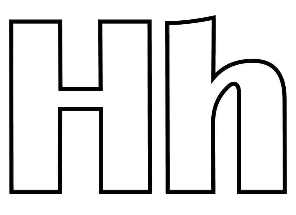 Desenho de Letra H no Alfabeto para Colorir