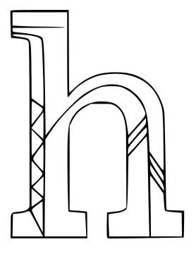 Desenho de Letra H para crianças para Colorir