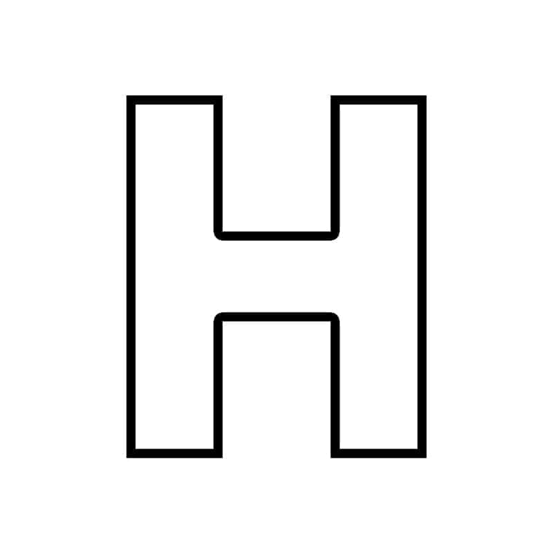 Desenho de Letra H Perfeita para Colorir