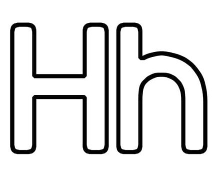 Desenho de Letra H Simples para Colorir