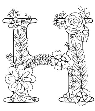 Desenho de Linda Letra H para Colorir