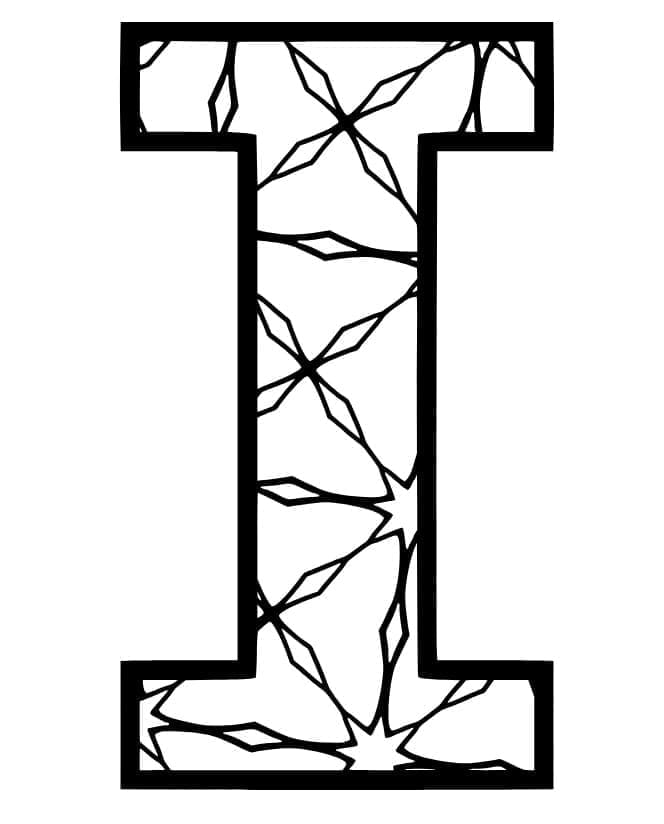 Desenho de Imagem de Letra I para Colorir