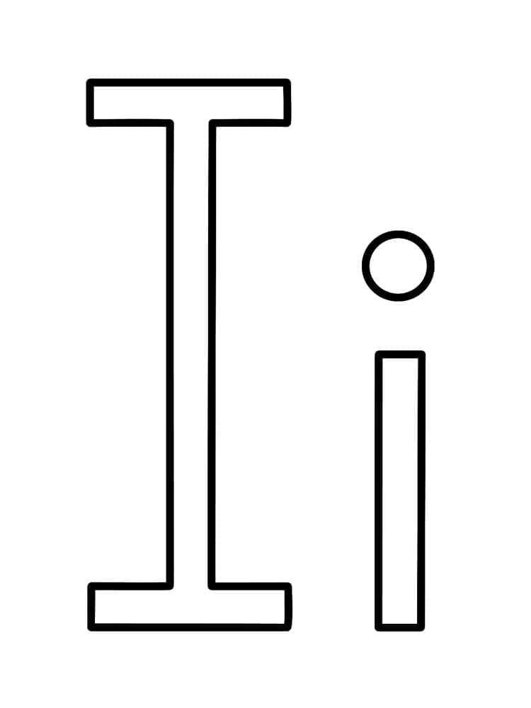 Desenho de Letra I Fácil para Colorir