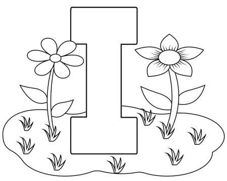 Desenho de Letra I grátis para crianças para Colorir