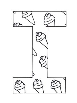 Desenho de Letra I maiúscula para Colorir