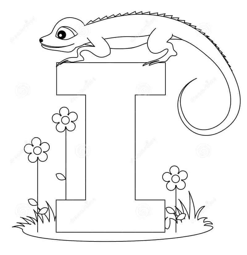 Desenho de Letra I para Crianças para Colorir