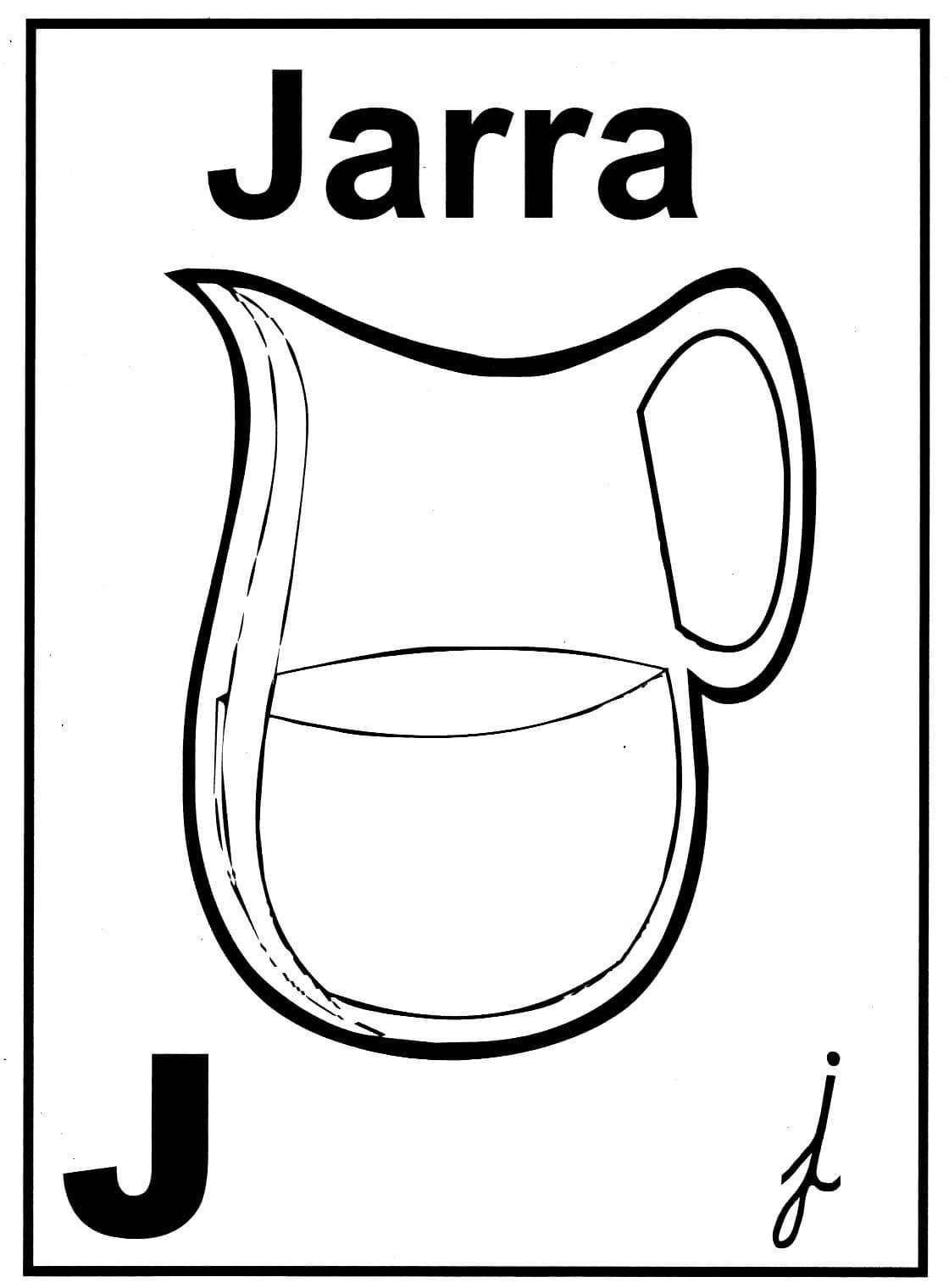 Desenho de Letra J e para Jarra para Colorir