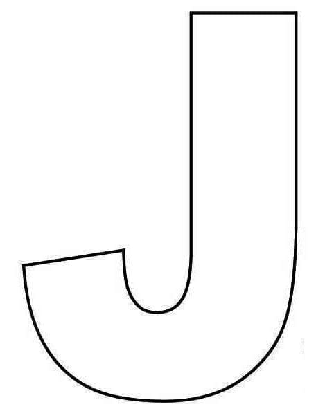 Desenho de Letra J Fácil para Colorir