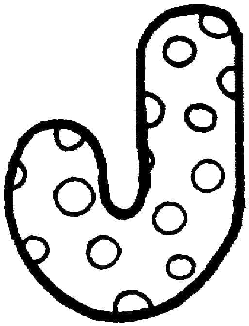 Desenho de Letra J Fofa para Colorir