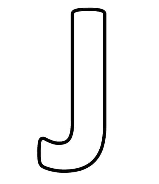Desenho de Letra J Grátis para Colorir